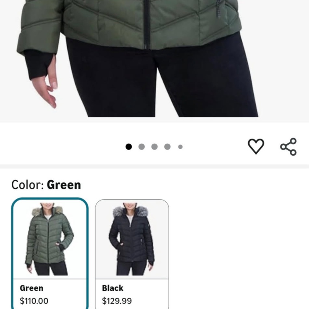 Nautica Women's Olive Bomber Jacket with Faux Fur Hood